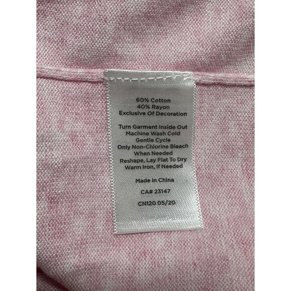 Talbots Sweater Womens 2X Pink Paris Love Lightweight Feminine Romantic Preppy - Picture 7 of 9